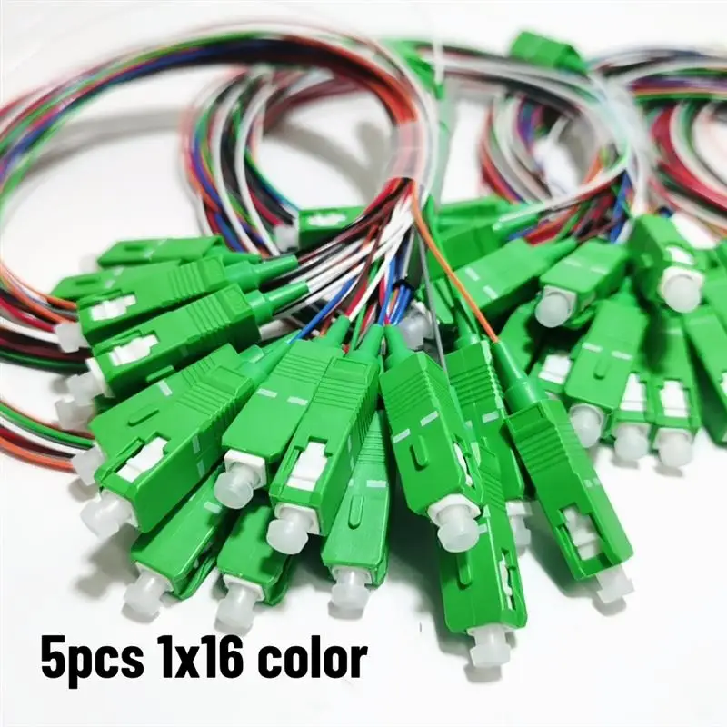 New! PLC Splitter 1X2 1X4 1X8 1X16 PLC SC/APC Fiber Optic Single Mode 0.9mm G657A1 LSZH 1m PVC Color