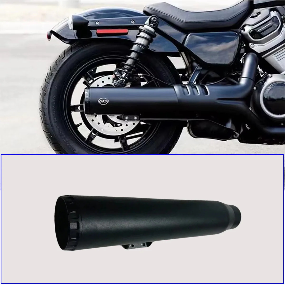 

Для мотоцикла Harley Nightster 975 4,5 дюйма, черные глушители без шнуровки, подходят для выхлопа