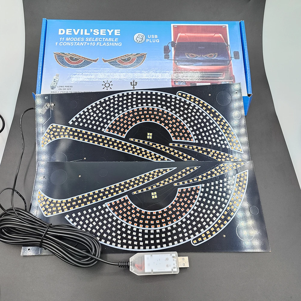 Car Lights Blinks Truck Car Dynamic Eye Lights LED Flexible Display Rear Window Advertising Stickers