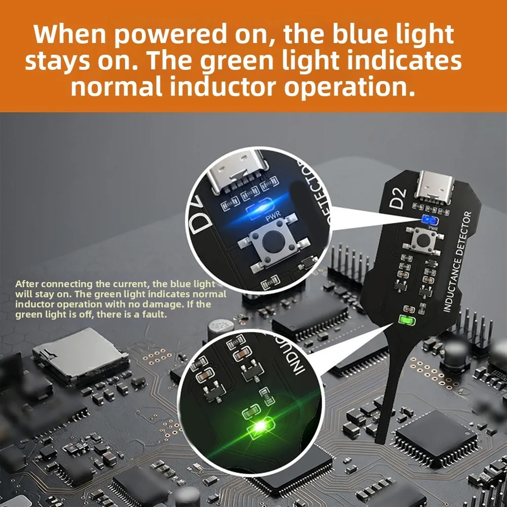D2 Tester Inductance Tester Type-C Power Supply Quick Fault Location Check Coil Tester Inductor Detector Phone Repair Tools