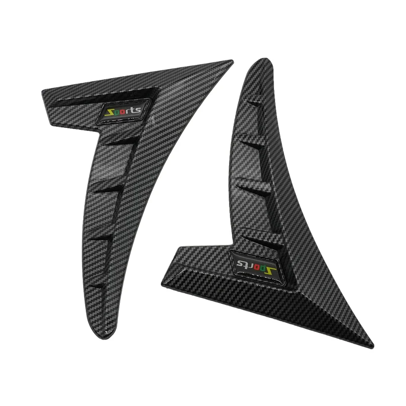1Pair Universal Carbon Black Car Fender Side Vents Air Flow Intake Hole Grille Sticker Cover Car Styling Exterior Accessories