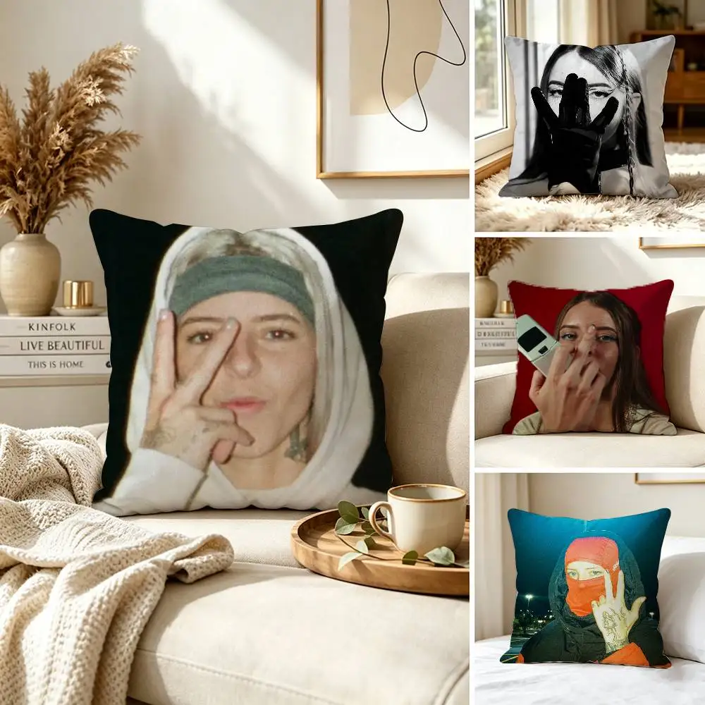 Singer Young Miko Do not disturb Pillow Case for Sofa Living Room Home office Decor Protective Cover