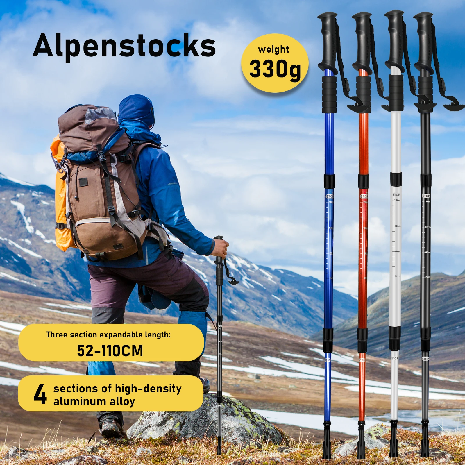Einziehbare Wanderstöcke und verstellbare, leichte Wanderstöcke aus Aluminium sind für Männer und Frauen als Outdoor-Camping und
