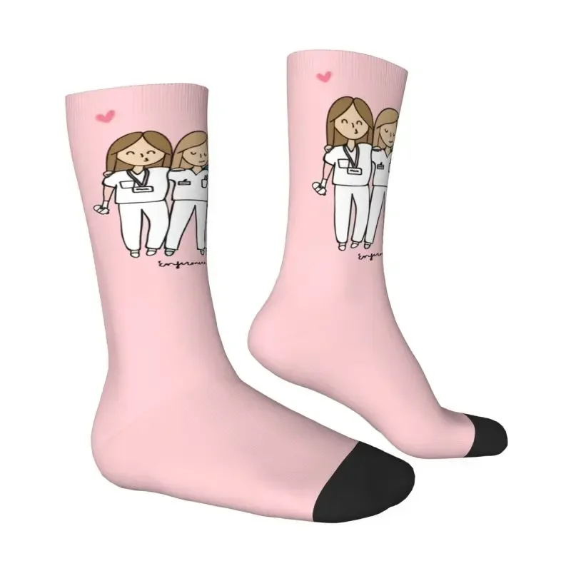 Cute Men's Best Friendship Medica Doctor Nurse Dress Socks Unisex Comfortable Warm 3D Print Crew Socks