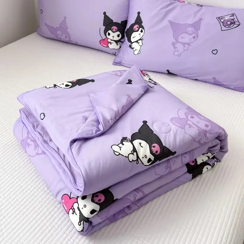 

Летнее тонкое одеяло Sanrio Kuromi Pachacco Cinnamoroll класса A, мягкое воздушное одеяло, пододеяльник, офисный диван, одеяло для сна