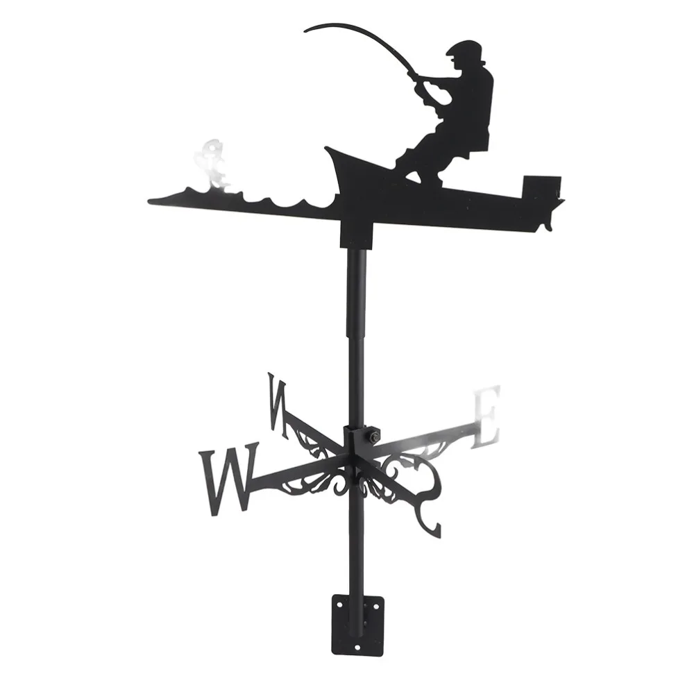 Metal Construction Weather Vane Sea Rover Design Durable Finish Wind Direction Indicator Wrought Iron