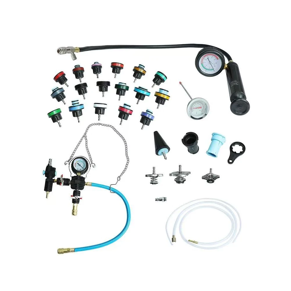28 Pcs Universal Radiator Pressure Tester Coolant Pressure Tester kit Vacuum Type Cooling System Tool Kit