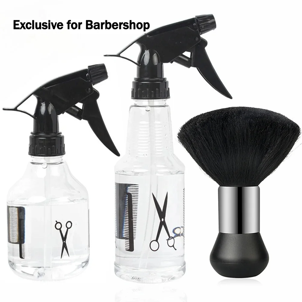 Professional Salon Barber Refillable Mist Spray Bottle Hair Cutting Neck Brush Kit Cleansing for Salon Styling Accessories Tools