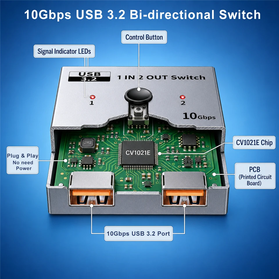 محول KVM USB 3.2 من نافسيكر 1× - مراجعة Keyboard Tenkeyless وسعره