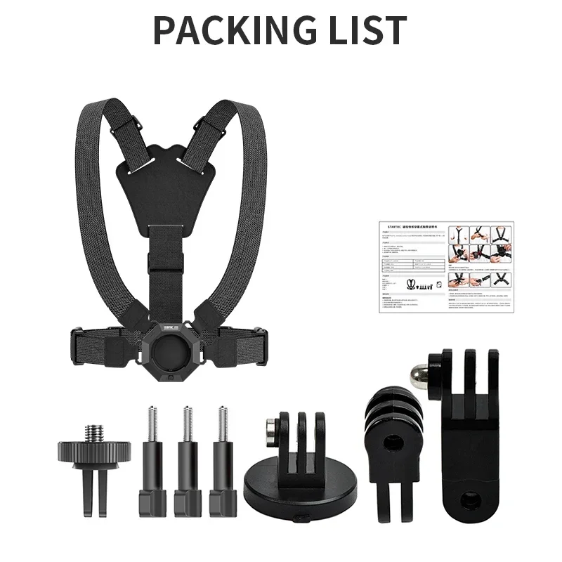 

Magnetic Quick Release Chest Strap Mount Adjustable Chest Harness Belt Adapter for GoPro Hero 12/11/10/9/8/7/6 Insta360