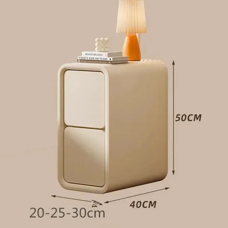 Cream Nightstand Advanced Sense Light Luxury Nightstand Small Narrow Bedroom Home Narrow Modern Simple Furniture