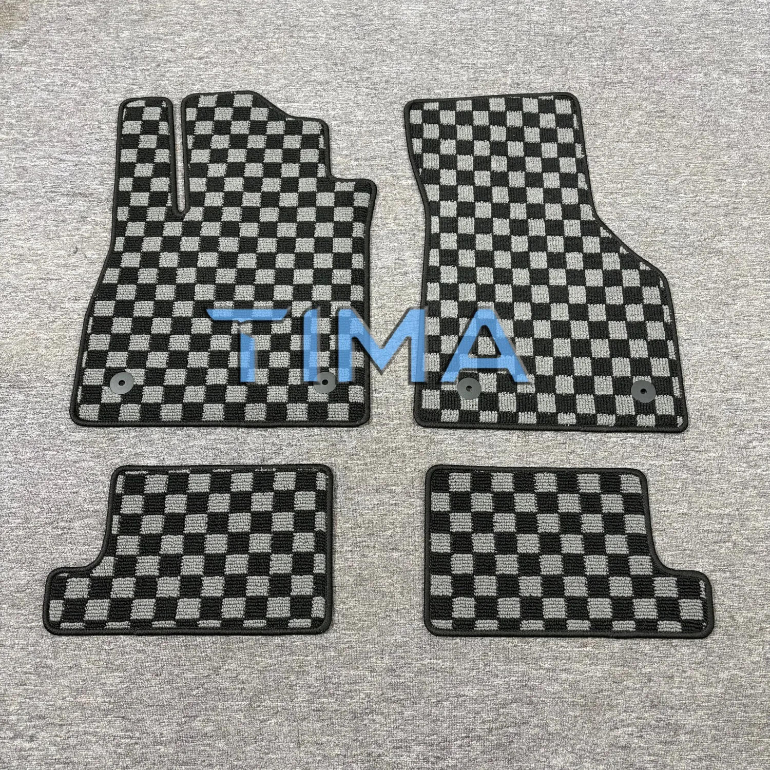On Sale Checker Floor Mats Gray JDM CARPET Car floor mats 4PCS For 2015-2025. Audi TT. left Hand Driveor