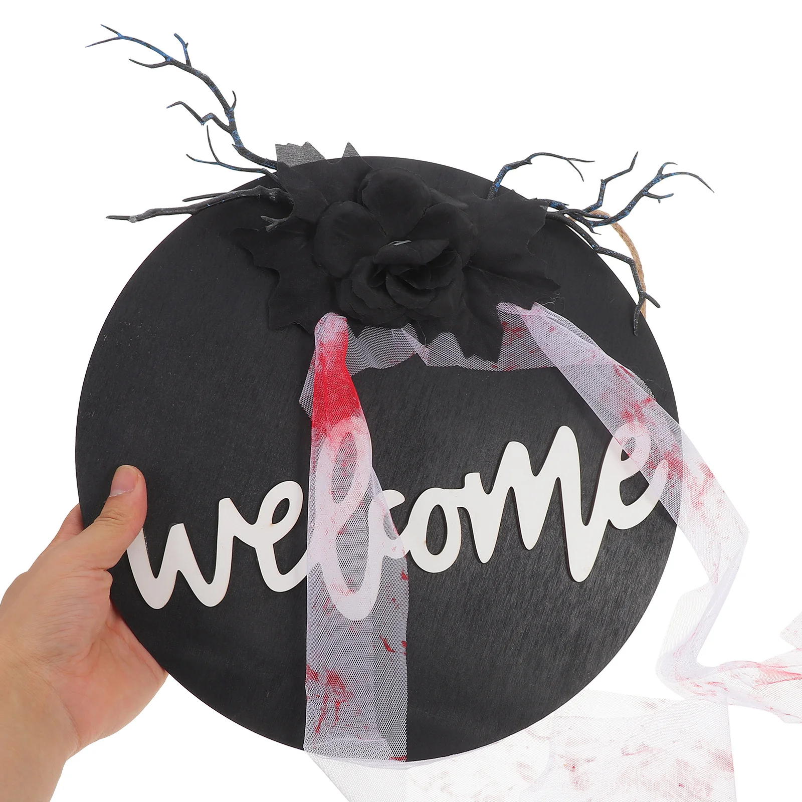 

Halloween Wooden Door Sign Hanging Party Decor Front Door Ornament for Halloween Welcome Hangings Wooden Haunted House Sign