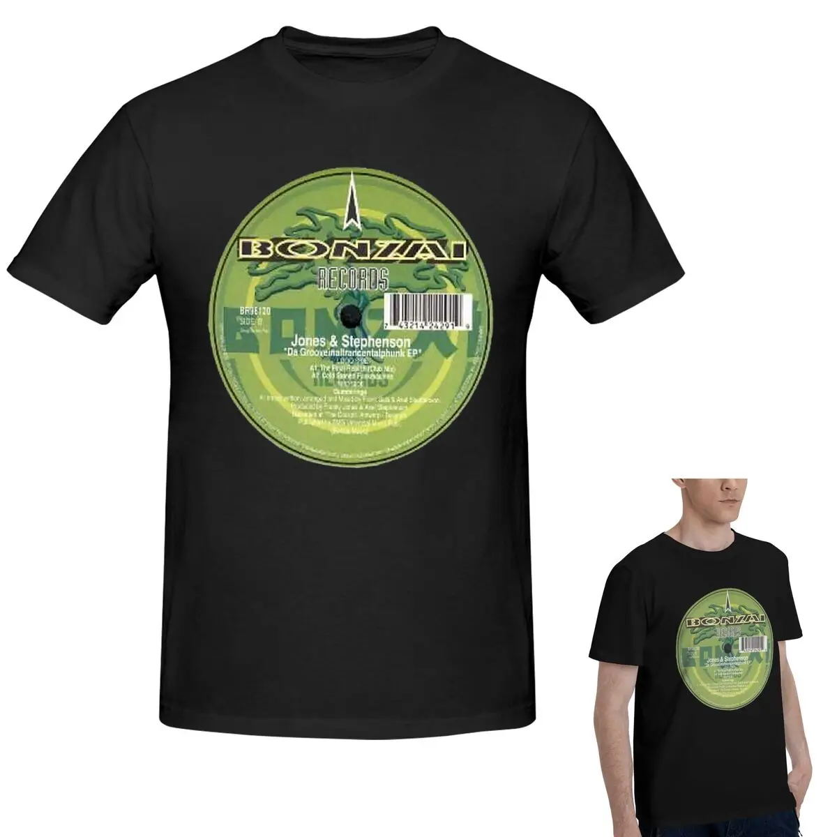 

100% Cotton Bonzai Records T-Shirt Men's Fashion Oversized T Shirt Men Crew Neck Summer Shirts Tops S-6XL