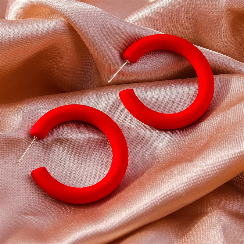 Mode Candy Farben 3,8 cm Runde Creolen für Frauen Mädchen Party Fesitval Schmuck Dekoration – Detail 10