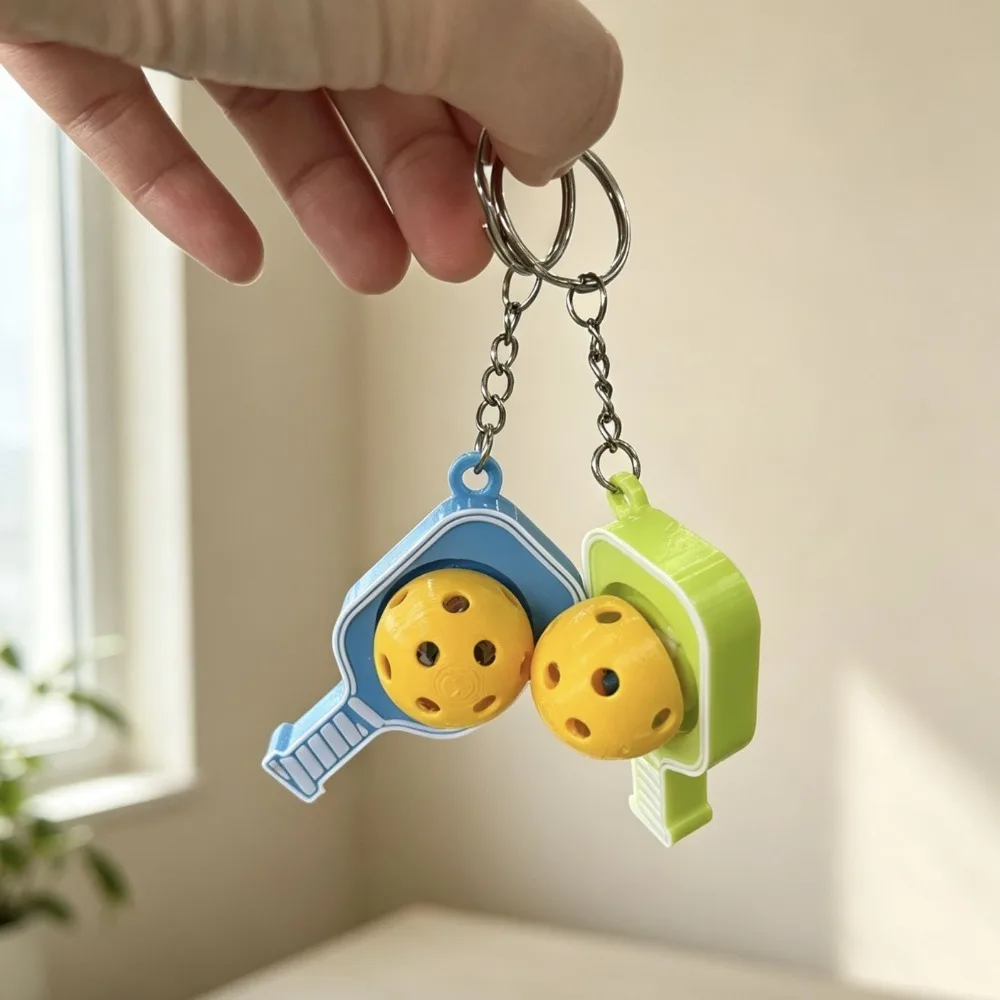 1pc Exclusive Charm for Pickleball Enthusiasts, 3D Printed Fidget Keychain Gift