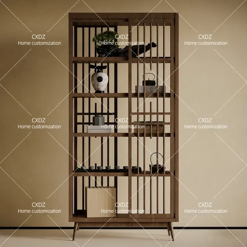 New Chinese Style Bogu Shelf Home Decor Duobao Pavilion Tea Display Cabinet Zen Living Room Study Bookcase Customized
