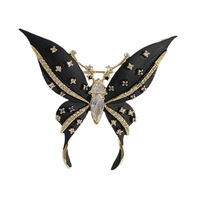 1Pc Black Butterfly Brooch for Men Women Fashion Butterfly Insect Brooches Pins Jewelry Trendy Accessories Party Gifts 2024