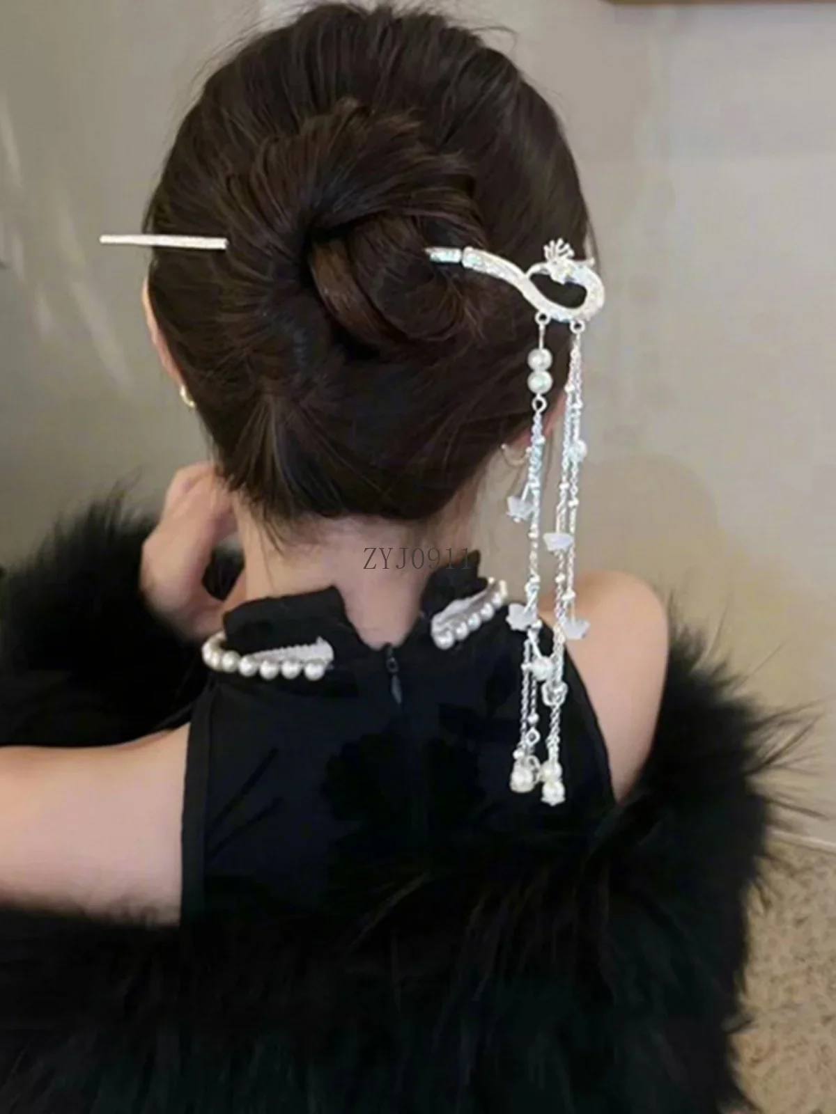 Antique Phoenix Tassel Hairpin Female Chinese Step Hairpin Cheongsam