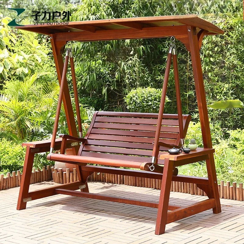 

lattice wood swing outdoor preservative wood courtyard leisure open roof balcony outdoor garden solid wood rocking chair