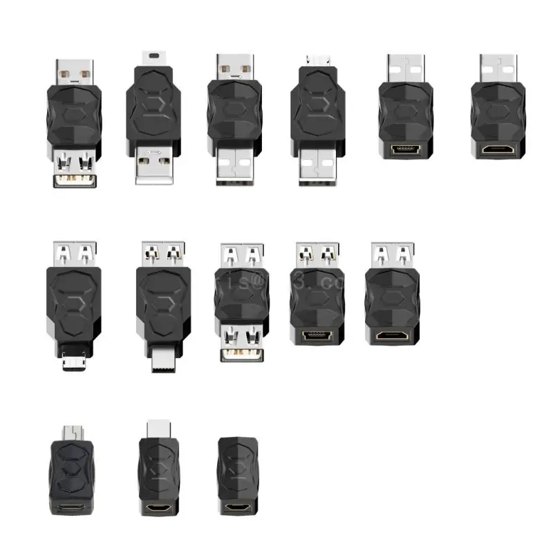 

USB-адаптер Micro-USB Женский Мужской Конвертер микро-мини-USB 480 Мбит/с Адаптер для зарядки DualWay