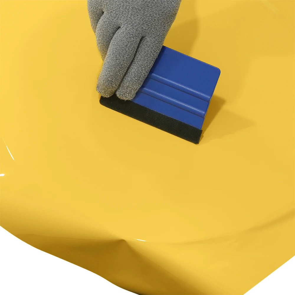 PET Signalgelbe glänzende Auto-Vinylfolie, blasenfrei, selbstklebende PVC-Farbwechselfolie, Zubehör zur Fahrzeugkarosseriedekoration – Detail 15