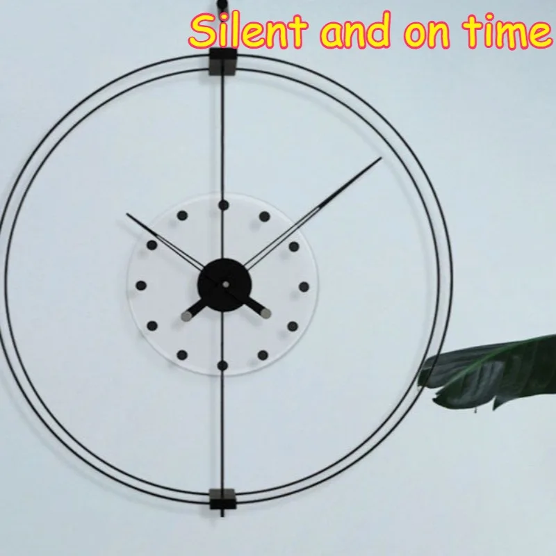 Artistic Silent Wall Clock Metal Paint Finish Rust-proof Scratch-resistant Wall Clocks Hollow Open Round Frame Design Home Decor