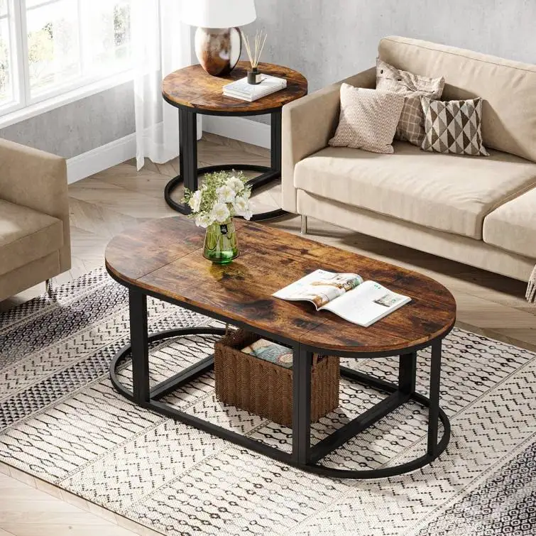Hot Sales New Italian Design Convertible Tv Unit Center Table Combination Side Table Set Classic Style Luxury Coffee Table For L