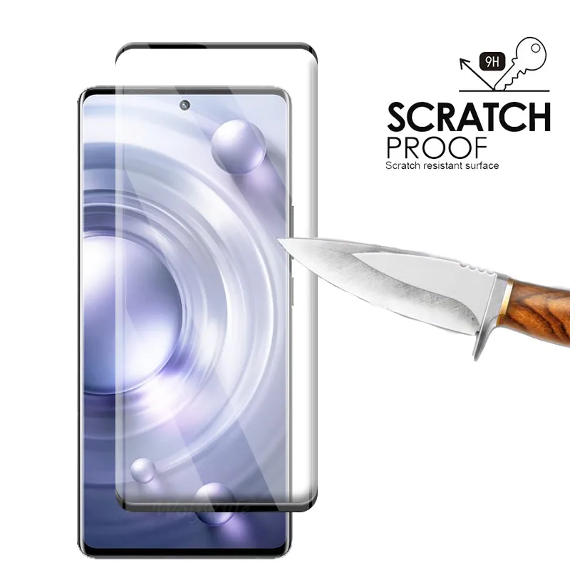 4in1 For Vivo X80 Pro Glass For Vivo X80 Pro Tempered Glass 9H Full Curved Phone Film Screen Protetor For Vivo X80 Pro Len Glass