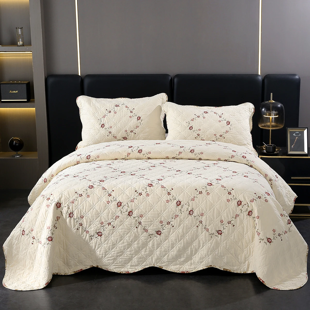 New Embroidered Cotton Quilt Set 3pcs Bedspread on the Bed Quilted Bed Cover King Queen Size Summer Coverlet Blanket for Bed