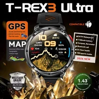 Nuevo Reloj Inteligente Deportivo Militar para Exteriores 2026 con GPS y Brújula, T-Rex3, Batería Integrada de 1100 mAh, Resistente al Agua 5ATM, Llamadas por Bluetooth, para Hombre