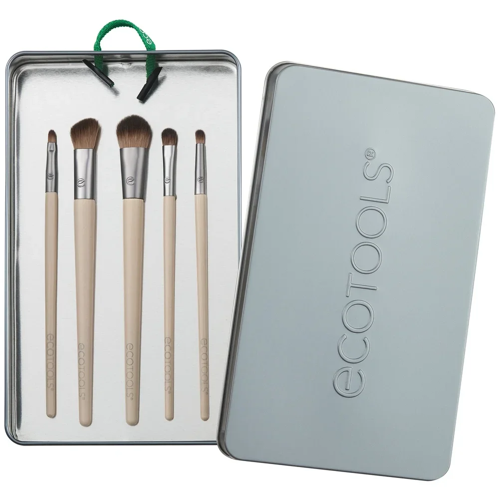 Kit de pincéis de maquiagem para os olhos definidos diariamente, conjunto de 6 peças, alças de bambu ecológicas, pincéis de maquiagem sustentáveis, creme líquido em pó, viagem