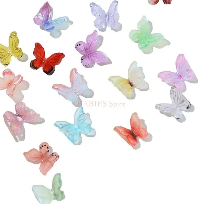 Butterfly Charm 20PCS Hair Clip Handmade Accessories Jewelry Making Kits Project Hair Clip Decoration Headband Applique