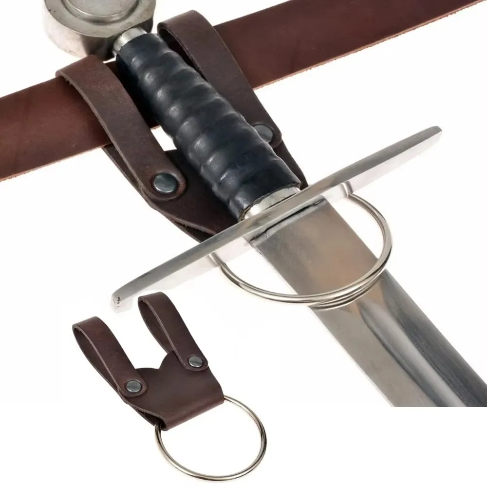 Medieval viking cavaleiro pirata cinto de couro espada sapo anel de metal para maça maça hatchet martelo titular tomahawk coldre cabide larp