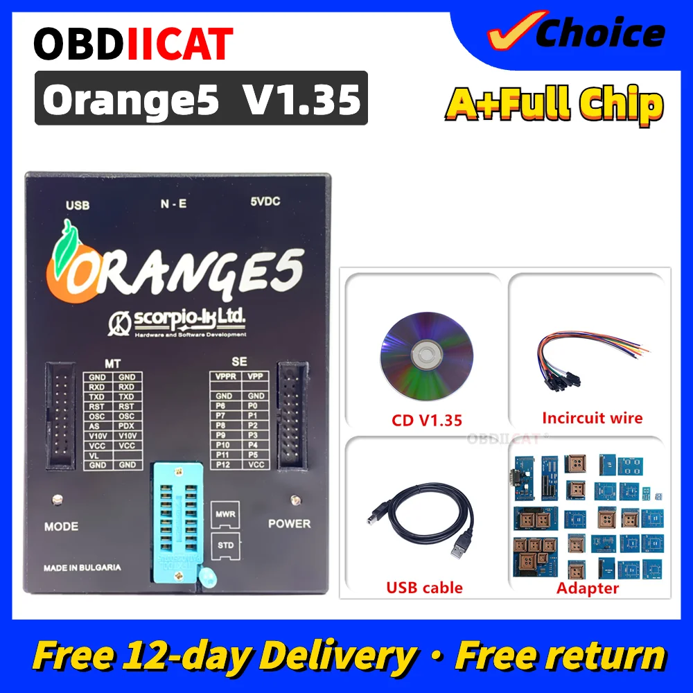 Orange5 V1.35 Plus Programmer Full Set OEM Orange 5 Programmer With Full Adapter And Software Device Hardware+Enhanced Function