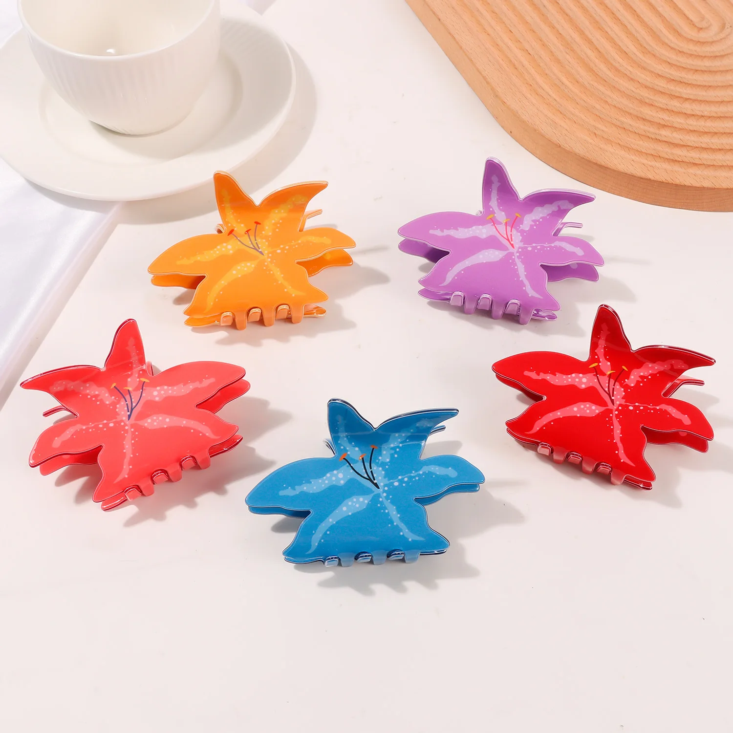 

DuoShang NEW Colorful Flower Series Hair Claw Acrylic Claw Clips 9.1CM Large Crab Hair Clips for Women Girls Hair Accessories