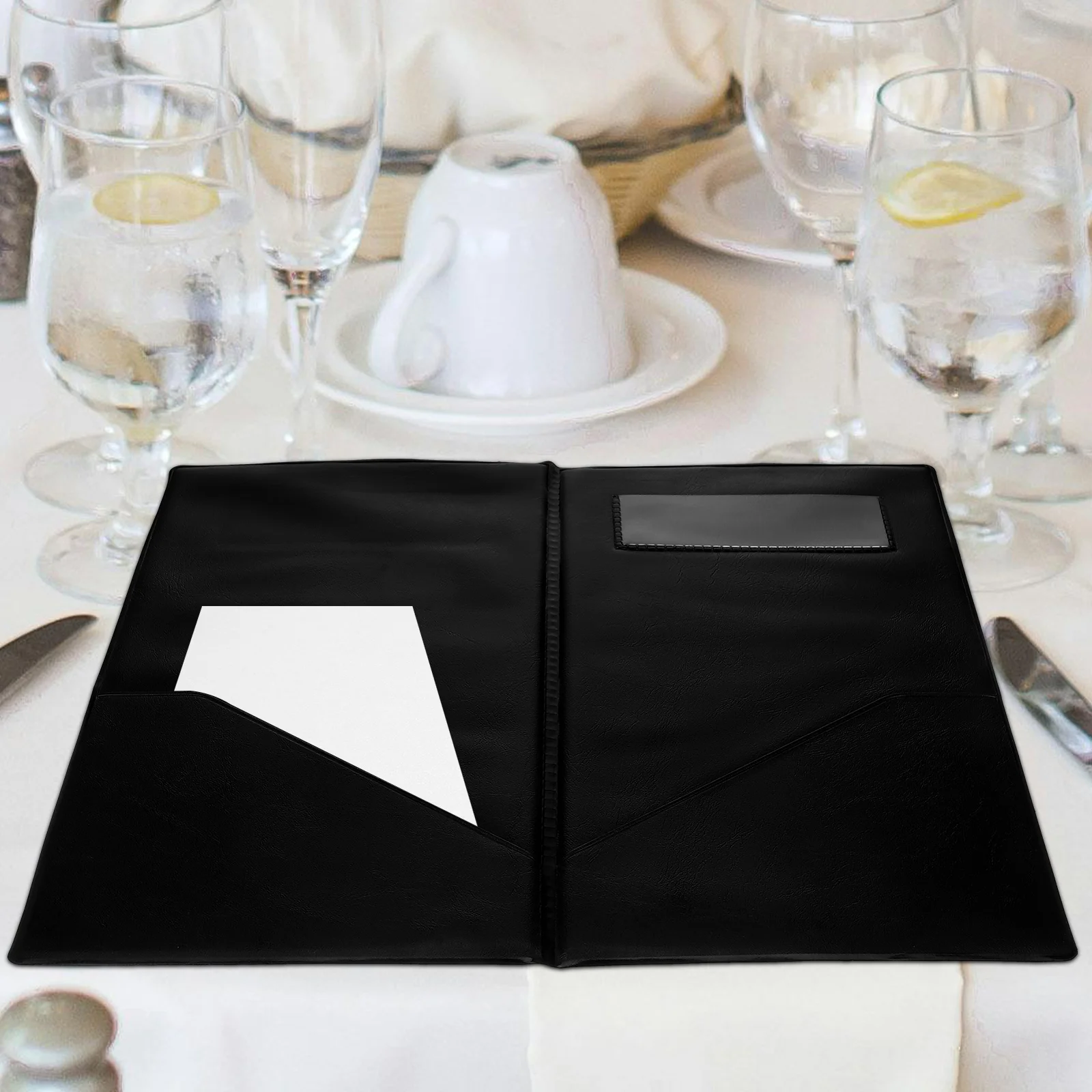 

Tip Holder Menu Book PVC Restaurant Check Card Presenter Server Note Pads Classic Textured Material Compact Size
