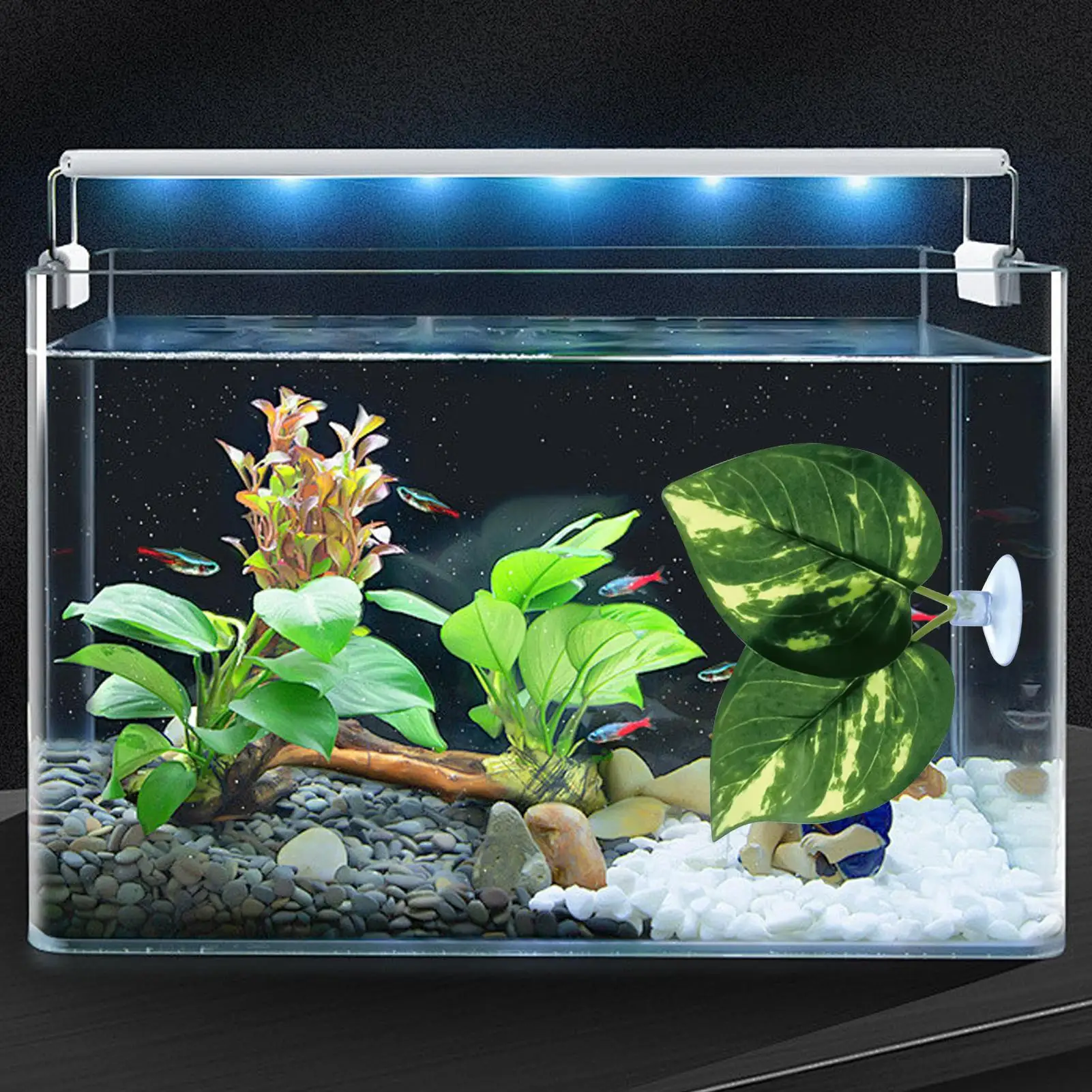 Fish Tank Plants Betta Suction Cup Leaf Fish Tank Decorations Artificial Plant For Shrimp Guppy Sleeping Playing Hiding Spawning
