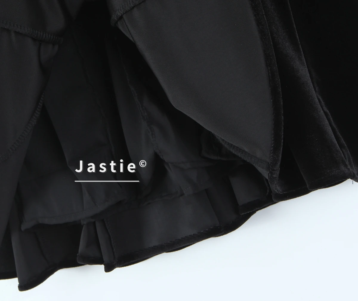 Mini abito a maniche lunghe in velluto nero con buco della serratura, colletto alla coreana, abiti da sera svasati pieghettati, abiti eleganti da donna sexy