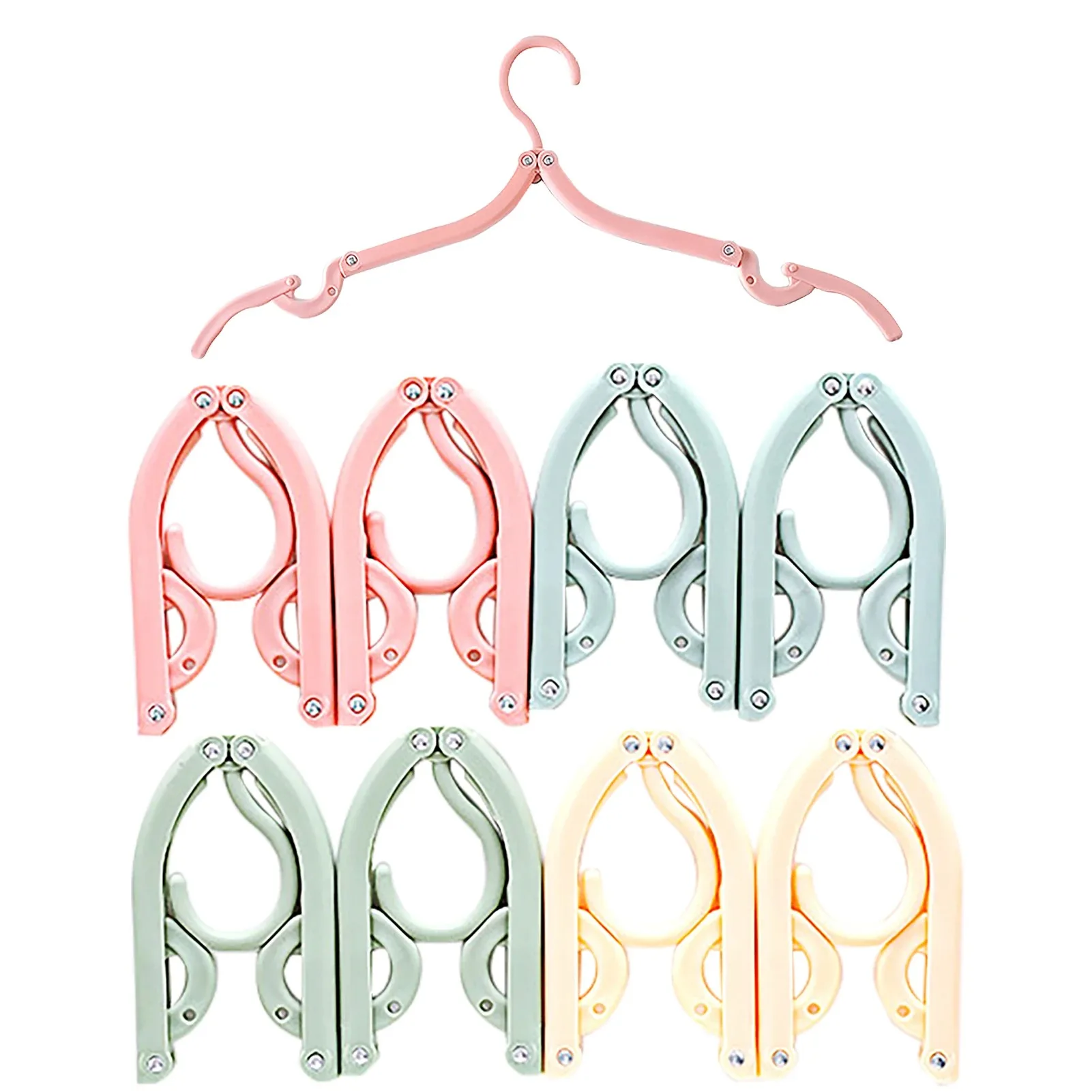 Clothes Hanger Travel Camping Portable Folding Hanging Hook Home Coat Shirt Drying Holder Plastic Random Color Hanger