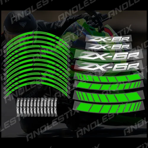 Imagen 2 del producto AnoleStix-pegatina reflectante para rueda de motocicleta, calcomanía para cubo, cinta de raya de llanta para ZX-6R ZX6R
