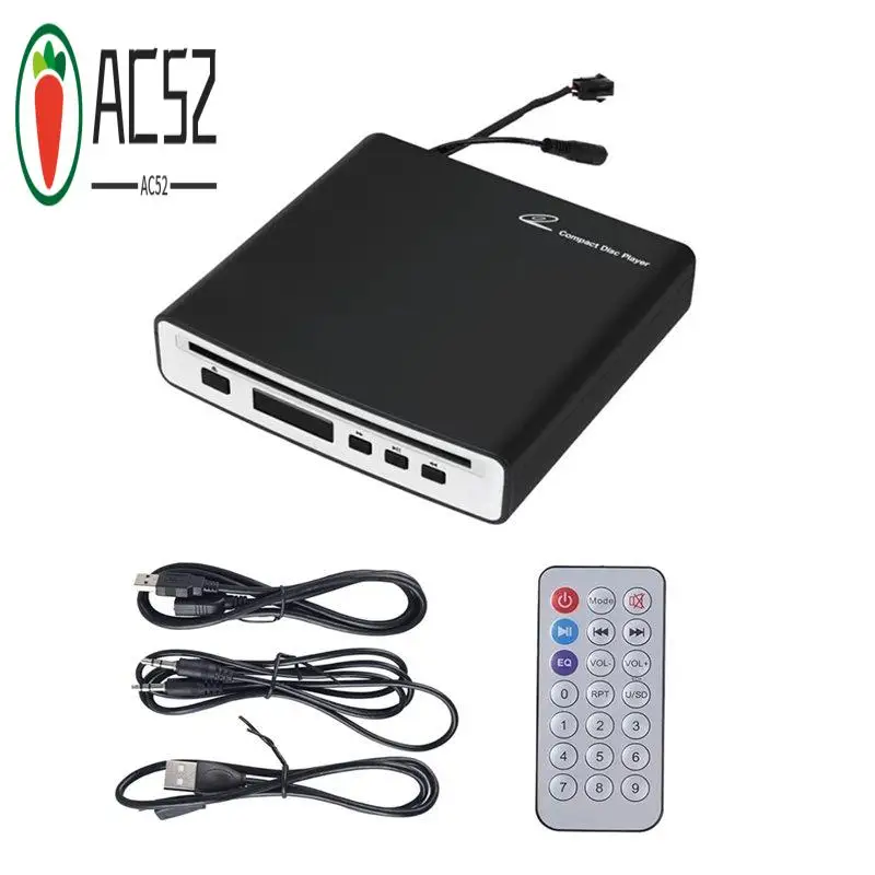 

AC52-Внешний универсальный автомобильный CD-плеер, портативный CD-плеер для автомобиля/телевизора/ноутбука с USB или Type-C портом, AUX-портом