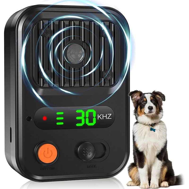 Portable Dog Repeller 25kHz Frequency Three Level Adjustment Adjustable Repelling Distance Suitable Indoor Placement Outdoor