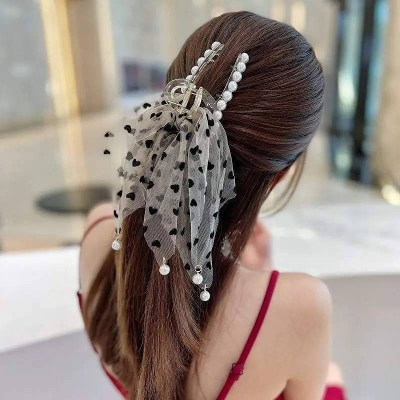 

Women's New Versatile Fairy Style Mesh Tassel Large Hair Clip Hair Accessory Temperament, Back of The Head Hair Clip