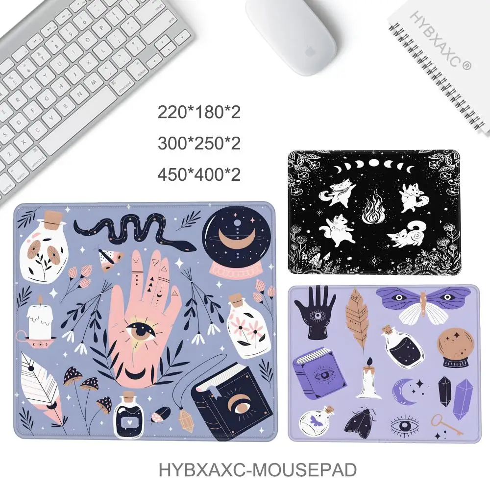 Hexen Katze Mond Tarot Kleine Gaming Maus Pad Computer Büro Mousepad Tastatur Pad Schreibtisch Matte PC Gamer Maus Matte Laptop Mausepad