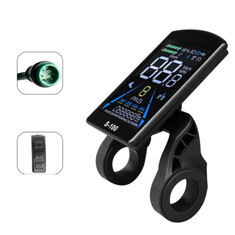 Electric Bicycle Display S-100 LCD Display Control 24V - 72V Speed Meter 5Pin Speedometer