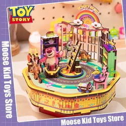 Disney Toy Story Lotso Buzz Lightyear Woody Wooden Three Dimensional Puzzle DIY Assembly Eight Music Box Toys Gifts For Children