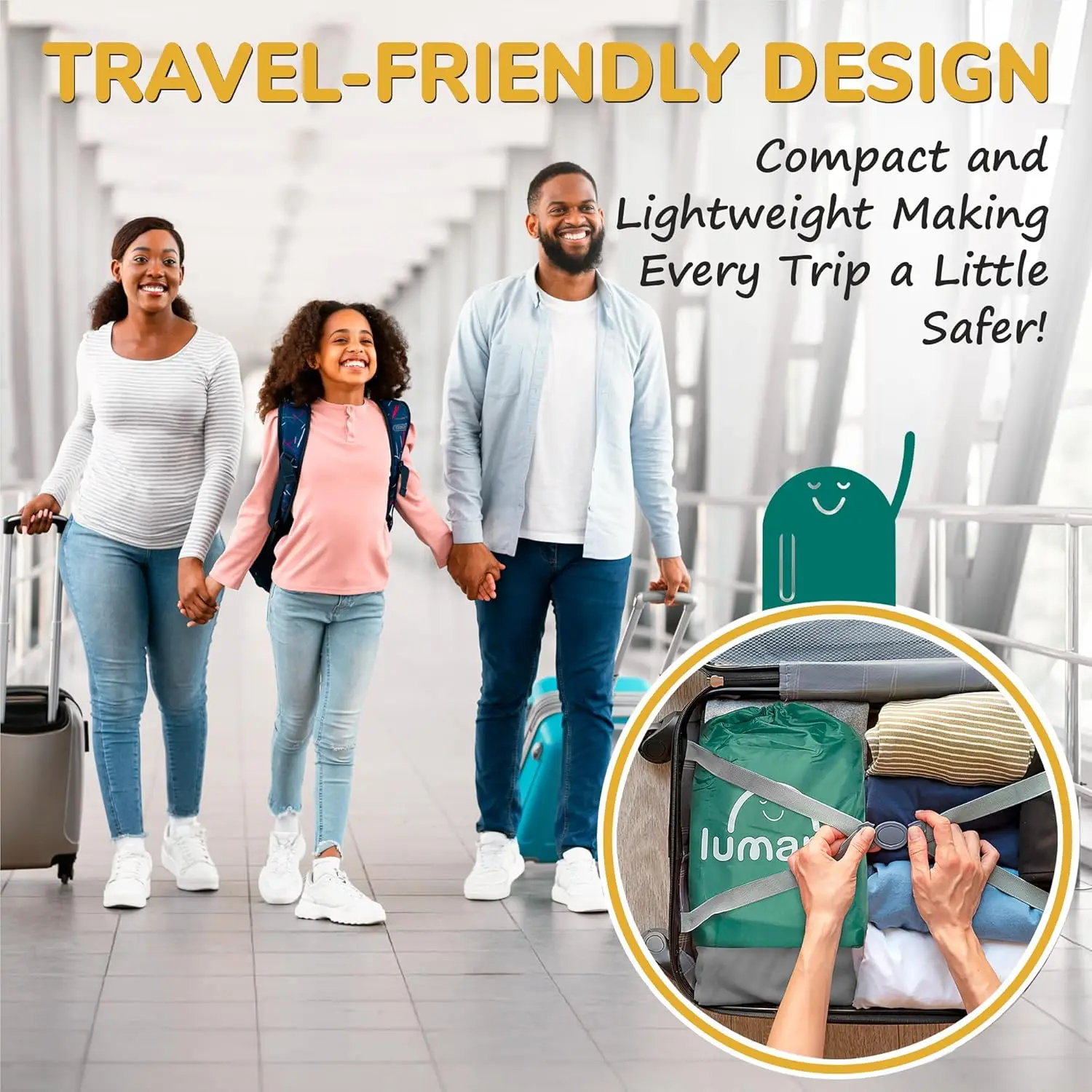 Inflatable Bed Rails for Toddlers, 2-Pack Portable Travel Bumpers Fits Twin to King Beds - Non-Slip Safety Guard