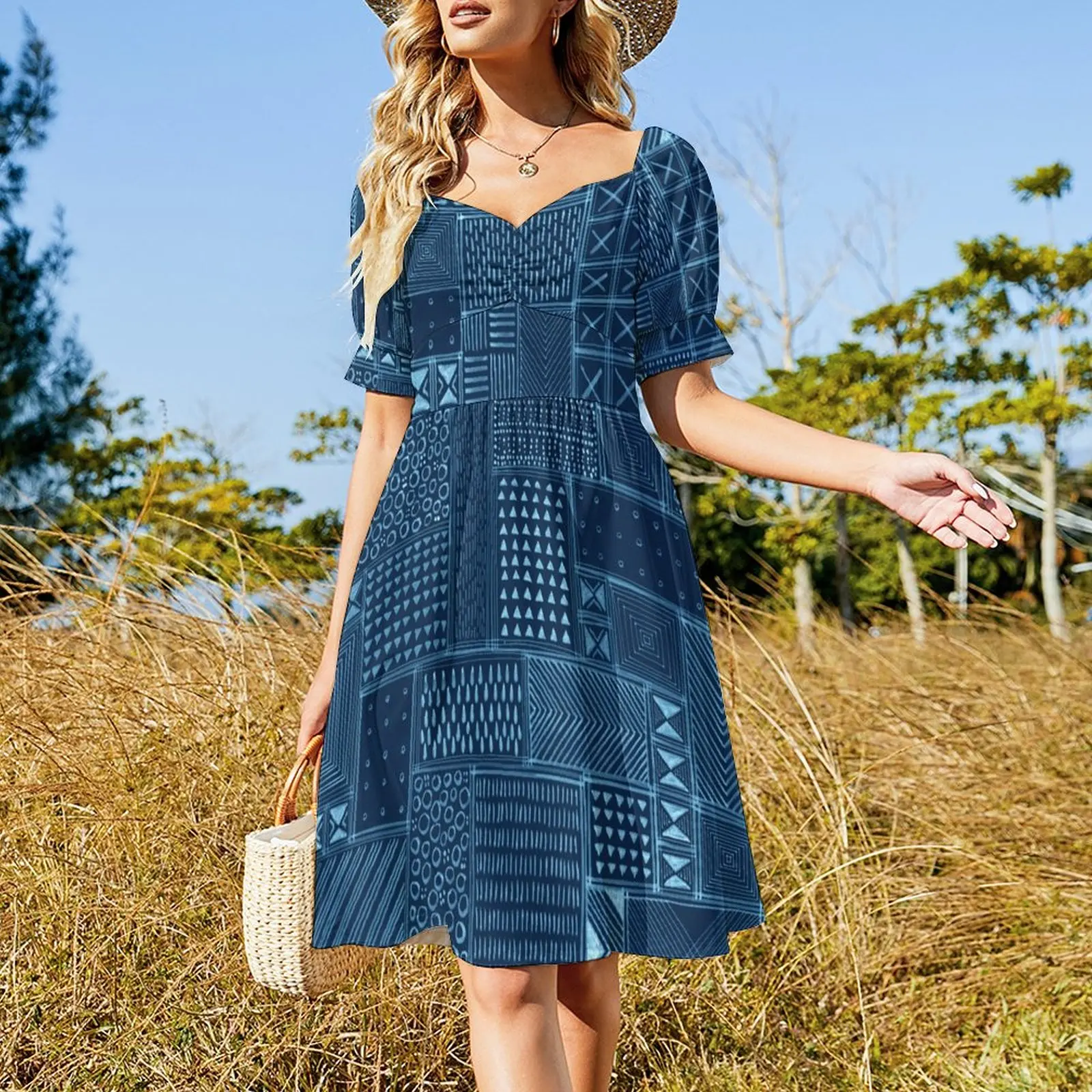 African Indigo Tribal Mud Cloth Dress dresses summer woman 2023 womens dress