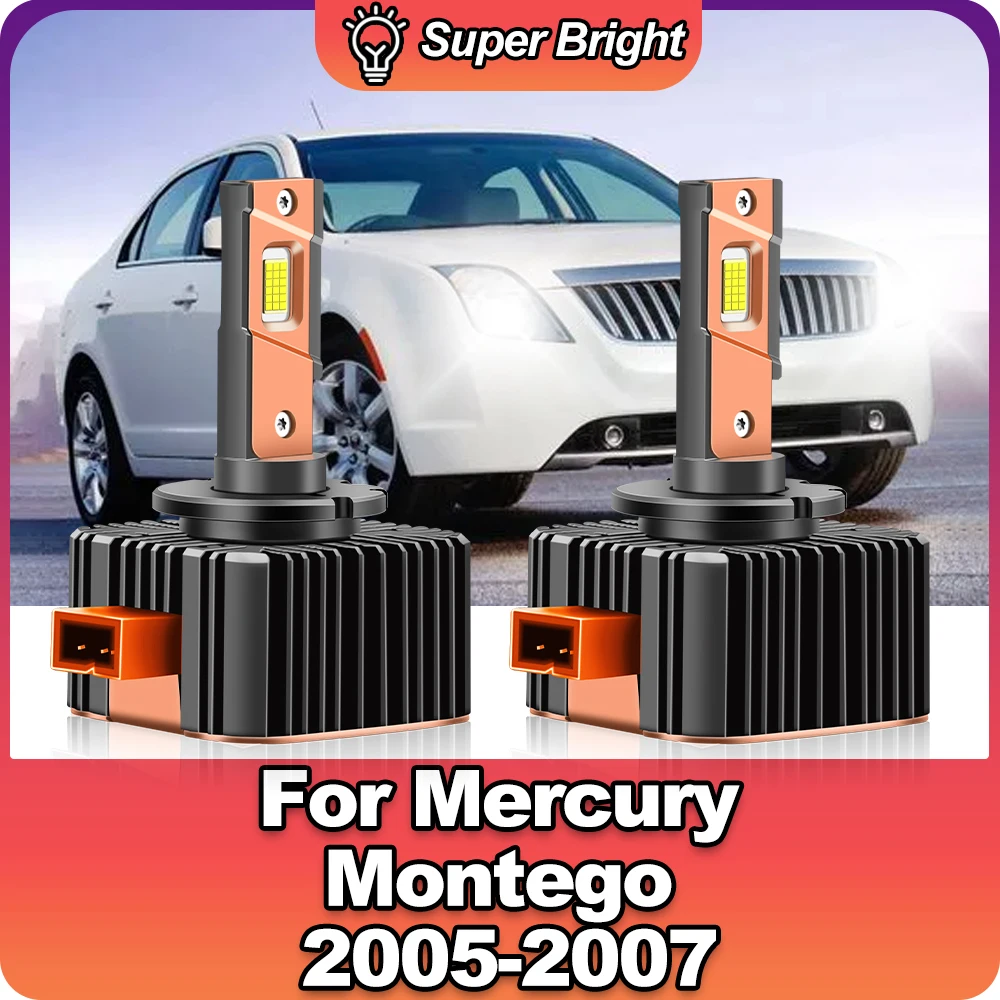 D1S LED Headlight HID To LED Headlamp Bulb Car Light 30000LM Turbo Lamps 6000K Plug&Play For Mercury Montego 2005 2006 2007 12V